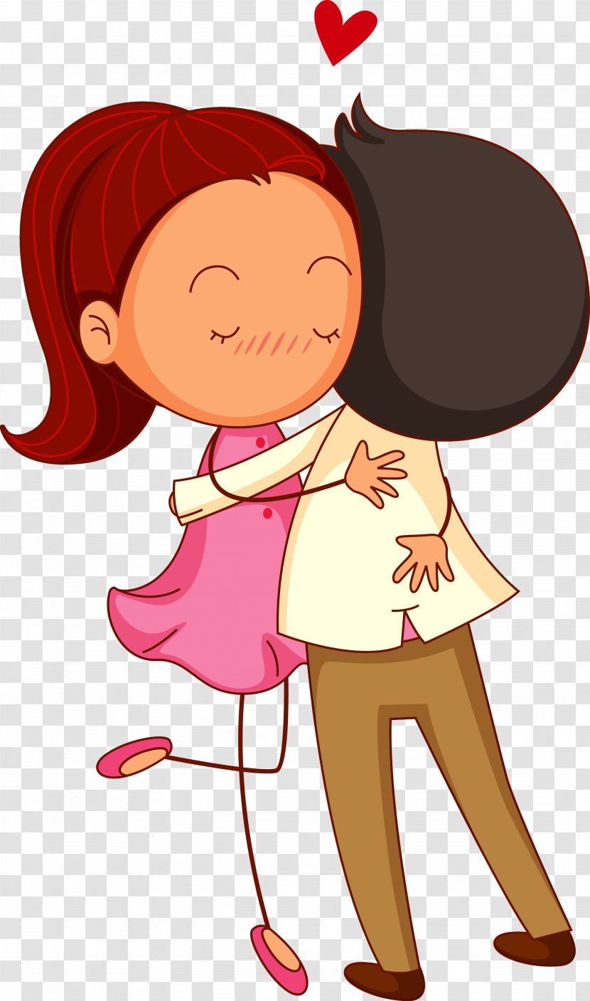 Hug Cartoon Drawing Illustration - Silhouette - Couple Hugging Transparent PNG
