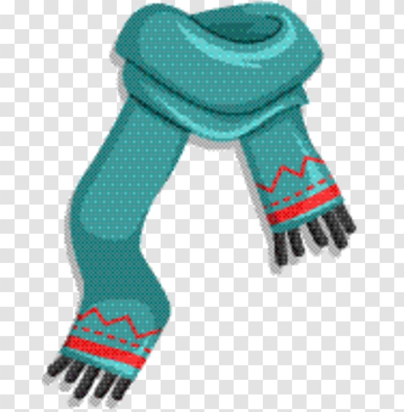 Glove Scarf Turquoise Safety - Costume Accessory - Wool Transparent PNG