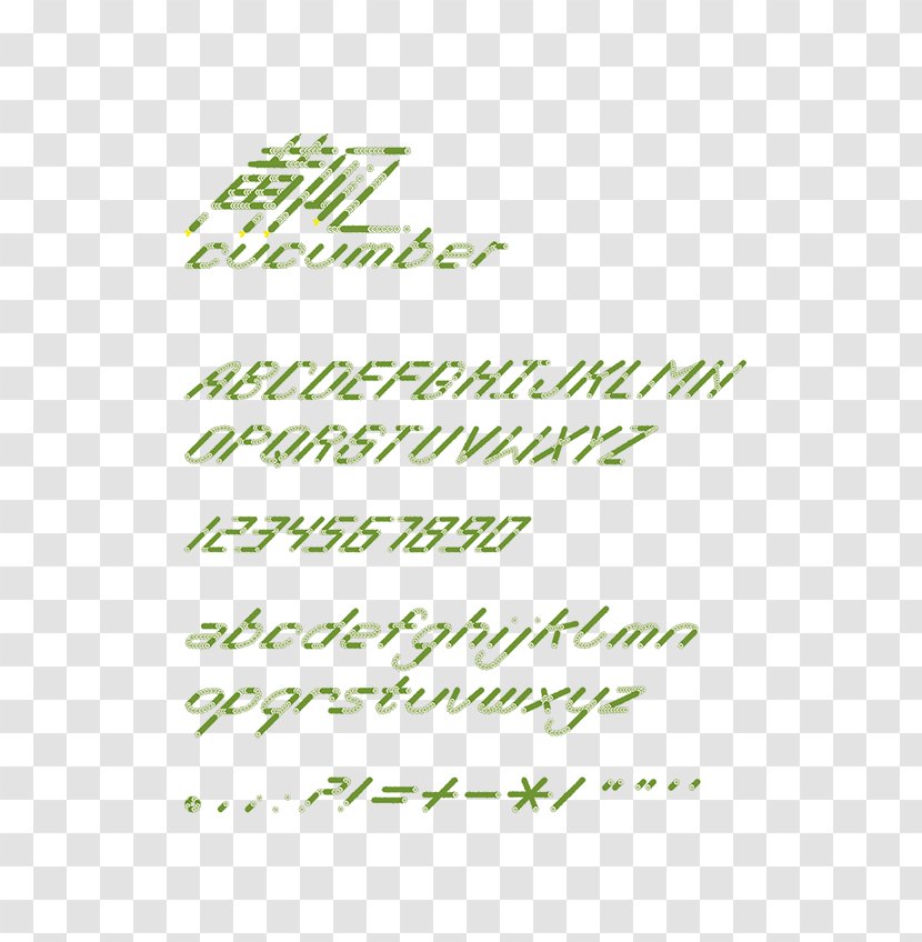 Paper Handwriting Green Line Font Transparent PNG