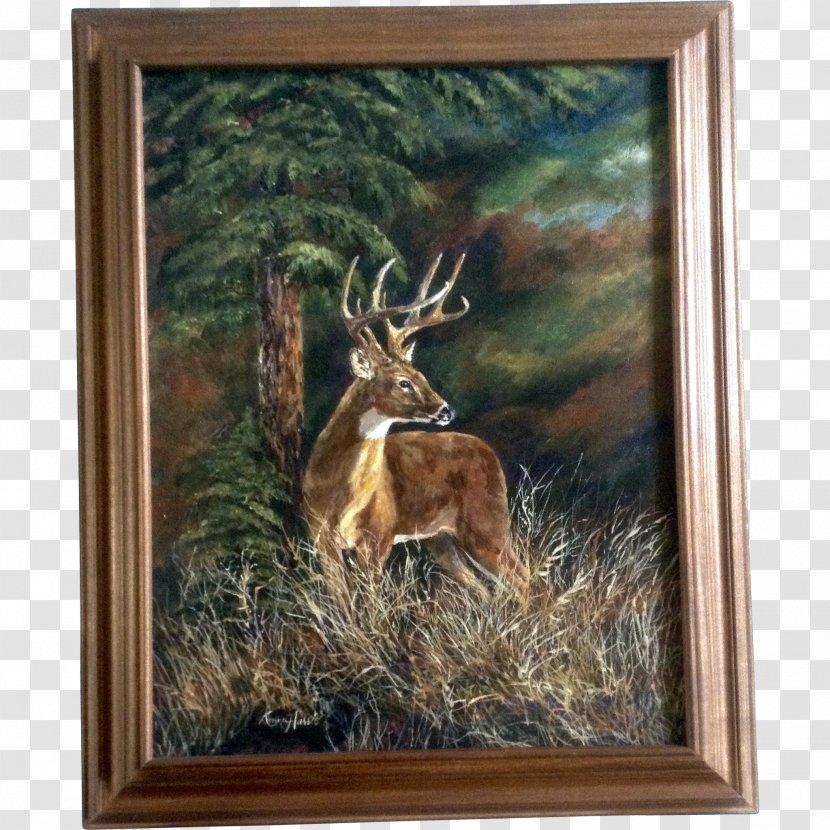 White-tailed Deer Elk Oil Painting Transparent PNG
