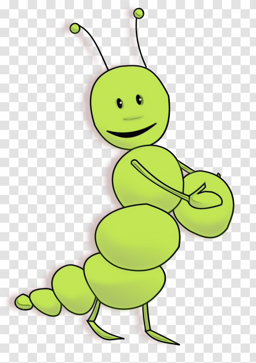 Green Cartoon Insect Clip Art Smile - Paint - Happy Transparent PNG
