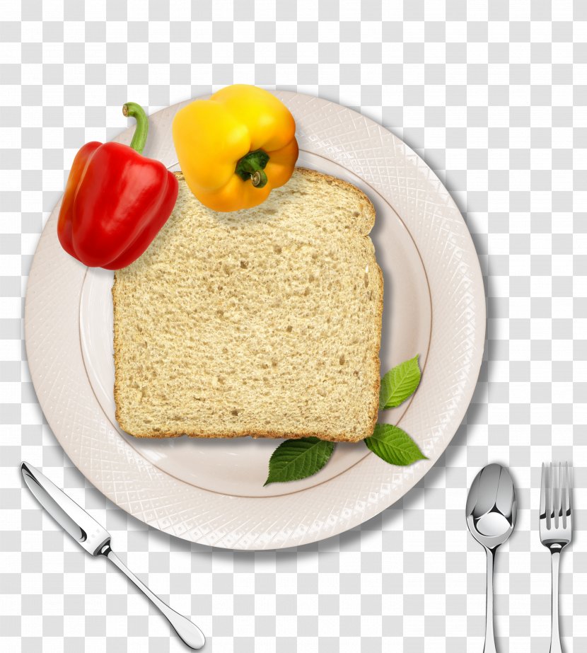 Toast Breakfast Bread Fork - Poster - Powder White Plate Transparent PNG