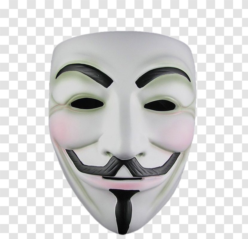 V For Vendetta Guy Fawkes Mask Anonymous - Masque Transparent PNG