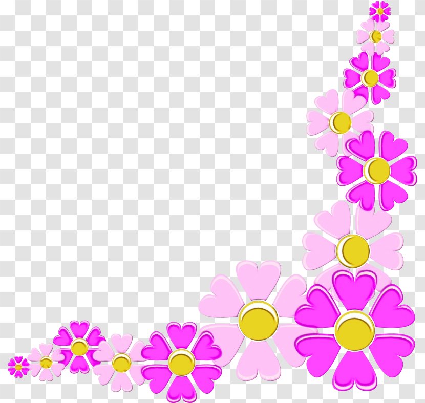 Floral Flower Background - Pedicel - Wildflower Magenta Transparent PNG