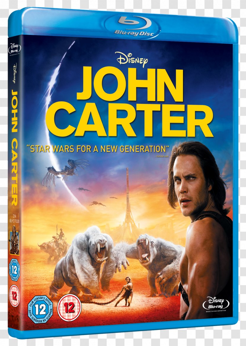 John Carter Blu-ray Disc Andrew Stanton Film Barsoom - Taylor Kitsch - Blu Ray Transparent PNG