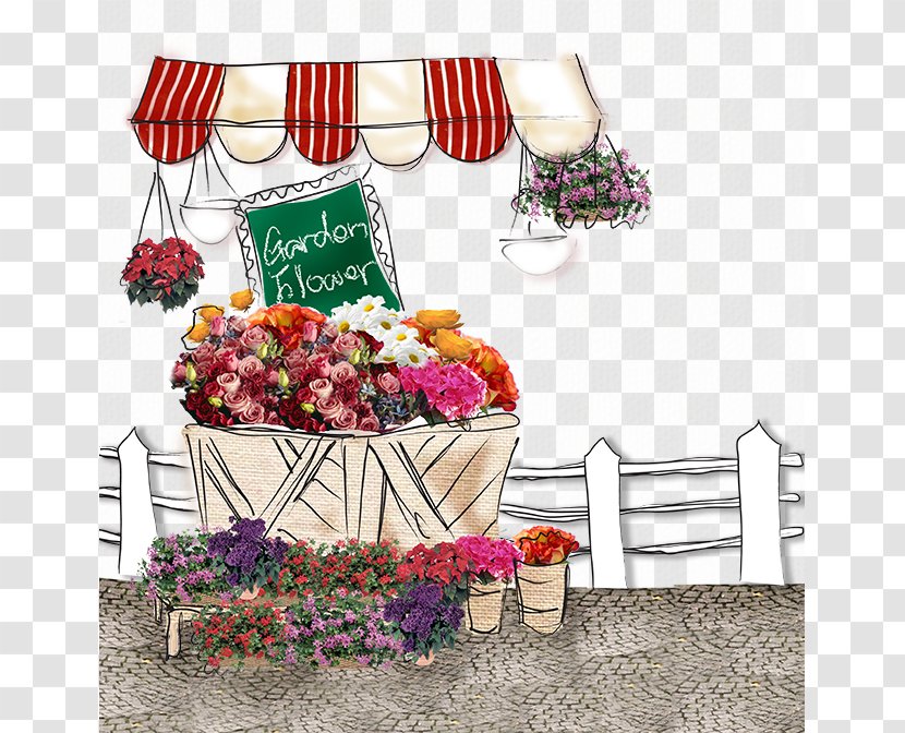 Flower Floristry Wall Photography - Motif - Cartoon Shop Transparent PNG