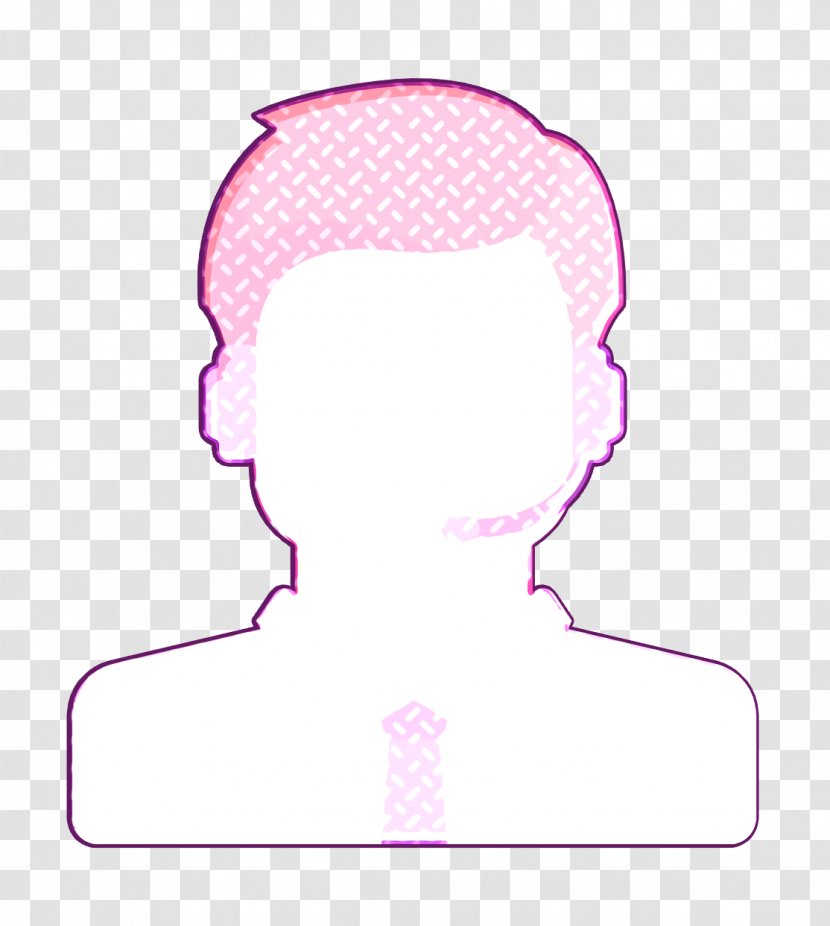 Customer Service Icon Man Management - Magenta Head Transparent PNG