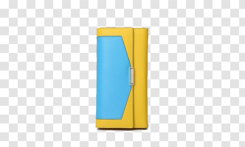 Yellow - Electric Blue - Ms. Wallet Long Section Of Folded Transparent PNG