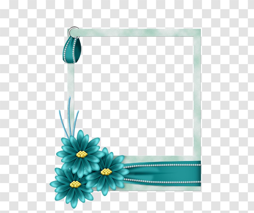 Paper Picture Frames Blue Clip Art - Aqua - Flower Transparent PNG