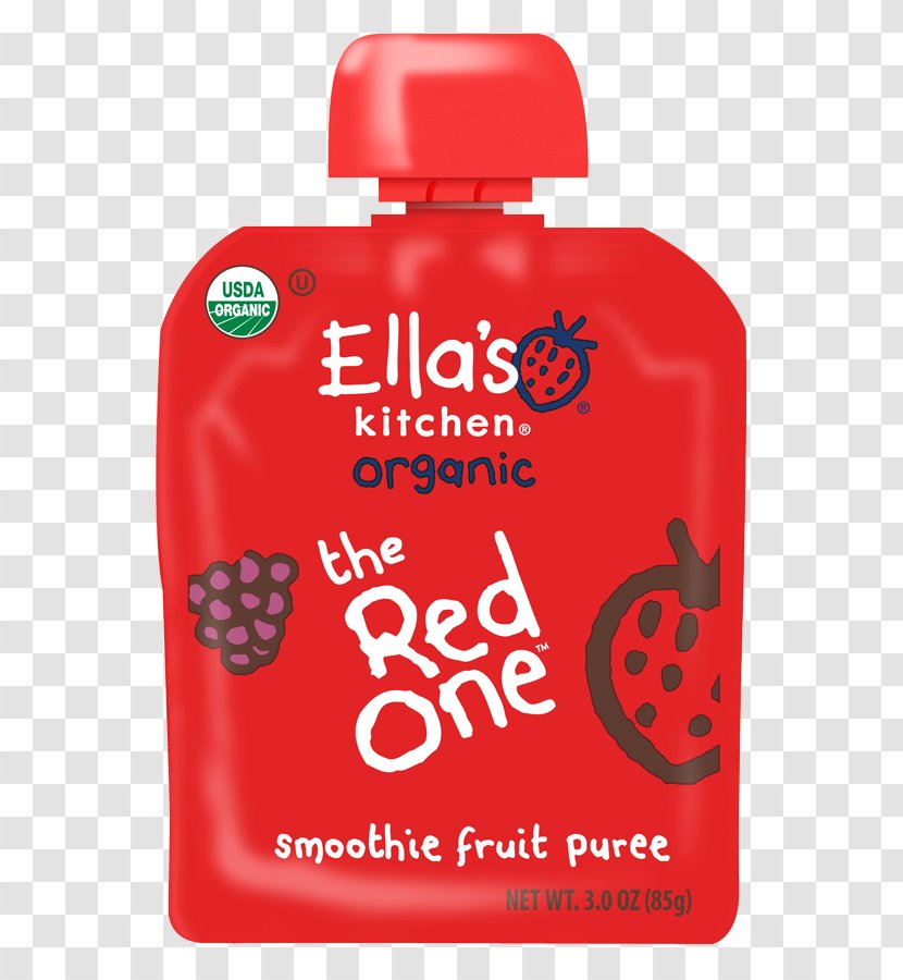 Ella's Kitchen The Red One Fruit Smoothie Purée Organic Fruits - Raspberry Transparent PNG