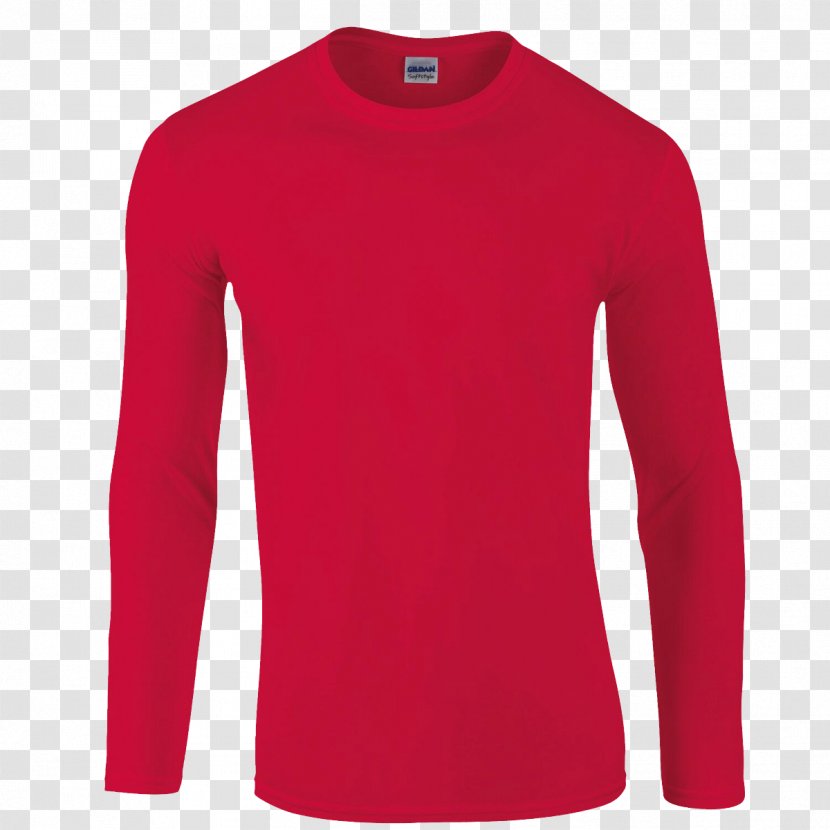 Long-sleeved T-shirt Clothing Gildan Activewear - Red Design Transparent PNG