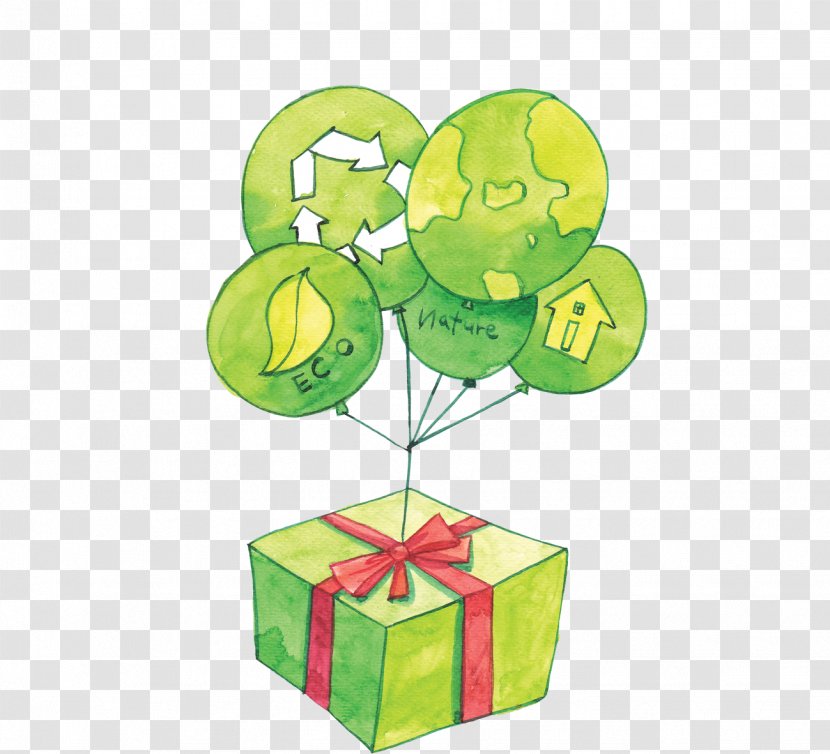 Gift Balloon Box - Decorative - Environmental Transparent PNG