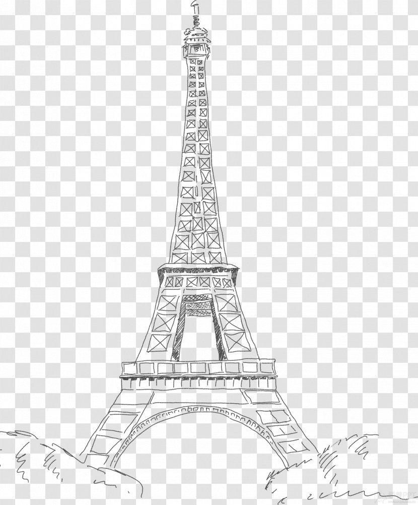 Eiffel Tower Arc De Triomphe Drawing Line Art - Menu - Writing Pencil Transparent PNG