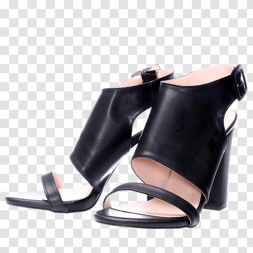 High-heeled Shoe Sandal Black M Transparent PNG