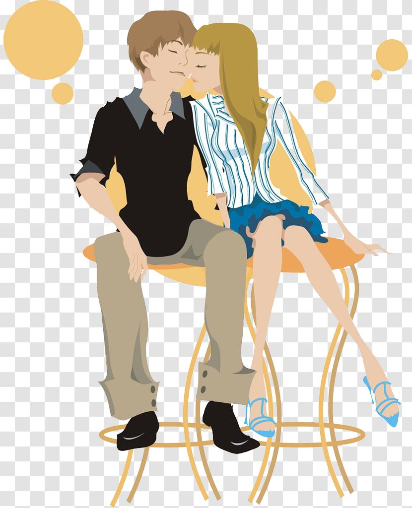 Kiss Clip Art - Frame - The On Chair Of Men And Women Transparent PNG