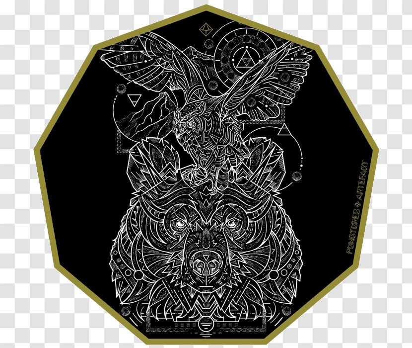 Sacred Geometry Flash - Art - Great Horned Owl Transparent PNG