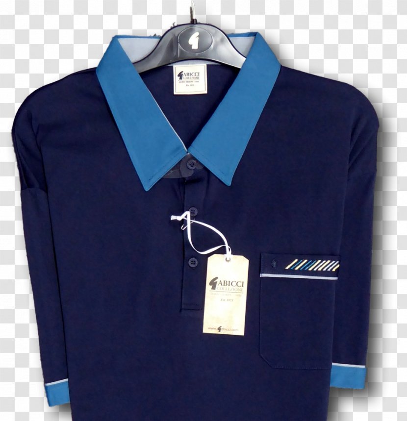 T-shirt Dress Shirt Polo Collar Sleeve - Electric Blue Transparent PNG