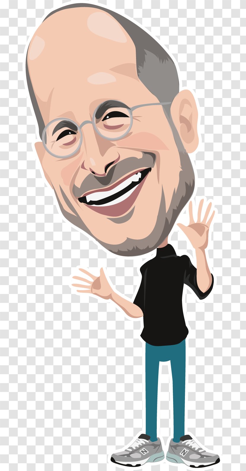 Steve Jobs Apple Cartoon Facial Expression Clip Art - Cheek Transparent PNG