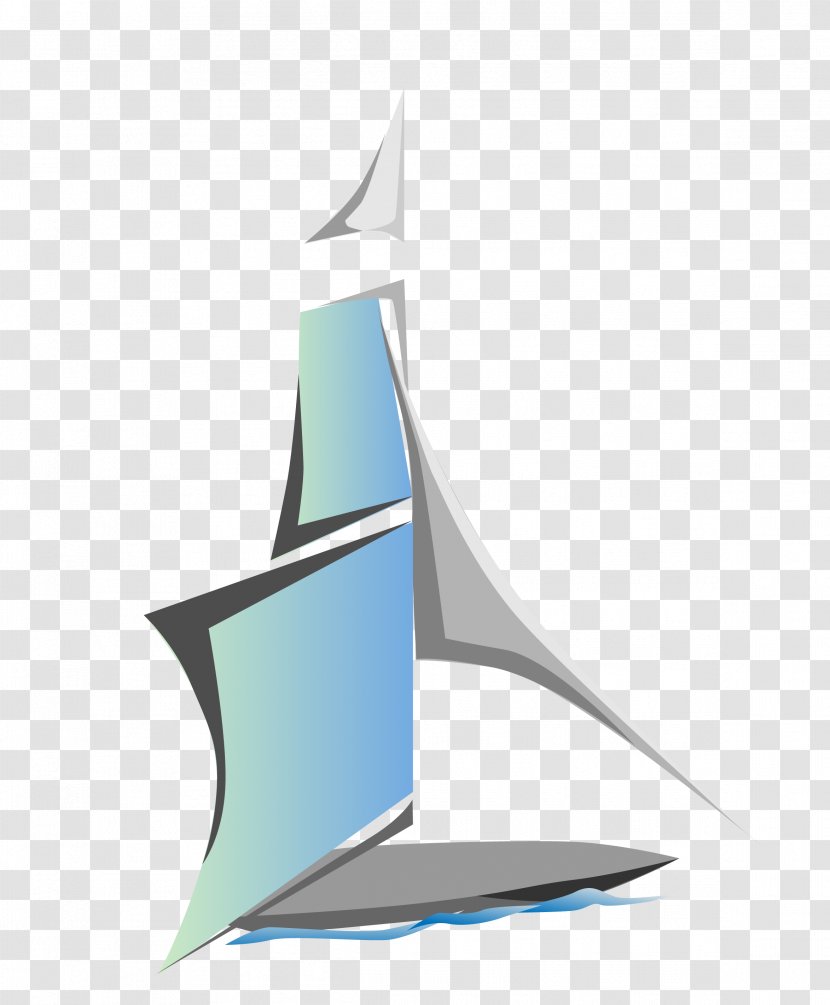 Sailing Ship Adobe Illustrator Illustration - Triangle - Vector Blue Smooth Transparent PNG