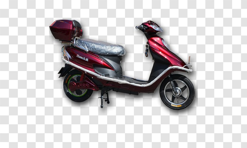 Car Rechargeable Battery Automotive Electric Vehicle - Motorized Scooter - Red Trunk Transparent PNG
