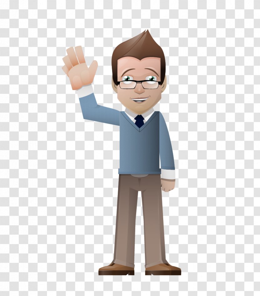 Euclidean Vector Man Cartoon - Smile - Business Hands Transparent PNG