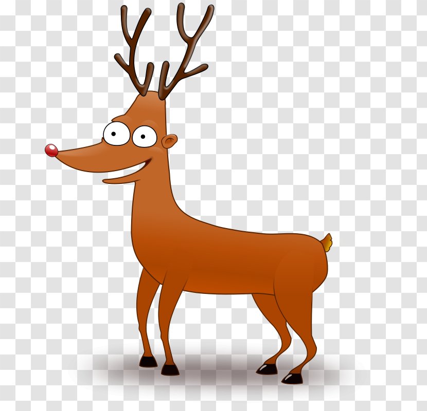 Rudolph Reindeer Cartoon Clip Art - Graphic Arts - Mule Cliparts Transparent PNG