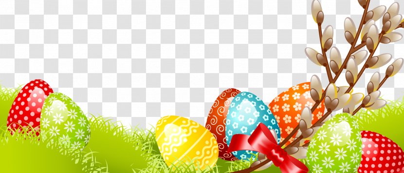 Easter Happiness Family Wish Resurrection Of Jesus - Greeting - Eggs Decorated With Flowers Banner Transparent PNG