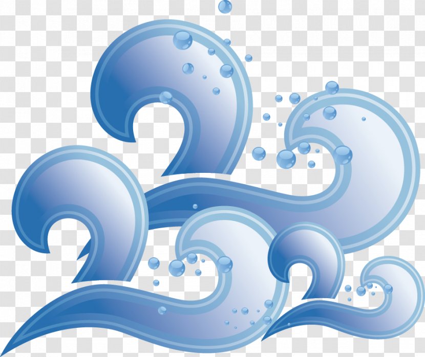 Vector Graphics Wind Wave Image - Blue - Linked Transparent PNG