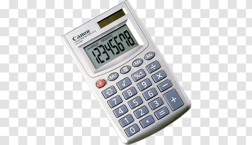 Canon LS-270H Handheld Calculator LS270H LS-120TSG 3813B001 Dark Grey Transparent PNG