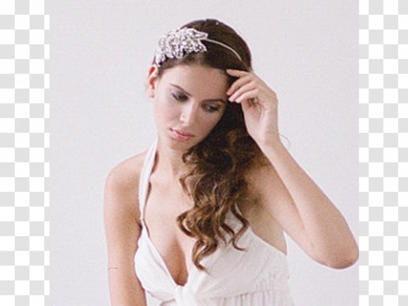 Tiara Long Hair Tie Headband Wedding Dress - Brown Transparent PNG