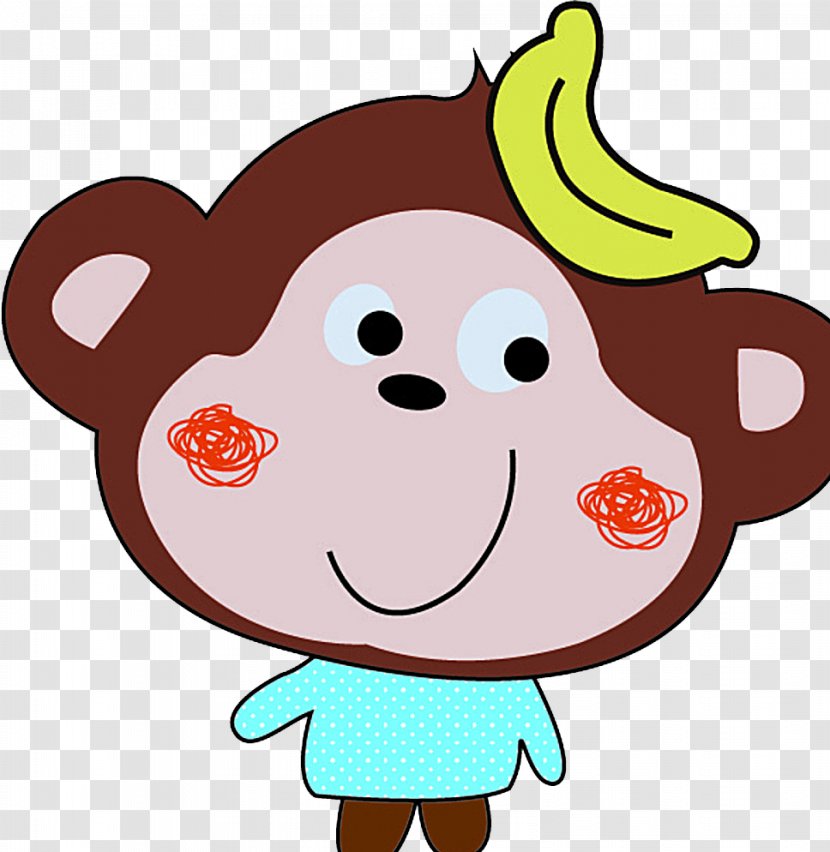Monkey Cartoon - Heart - Little Transparent PNG
