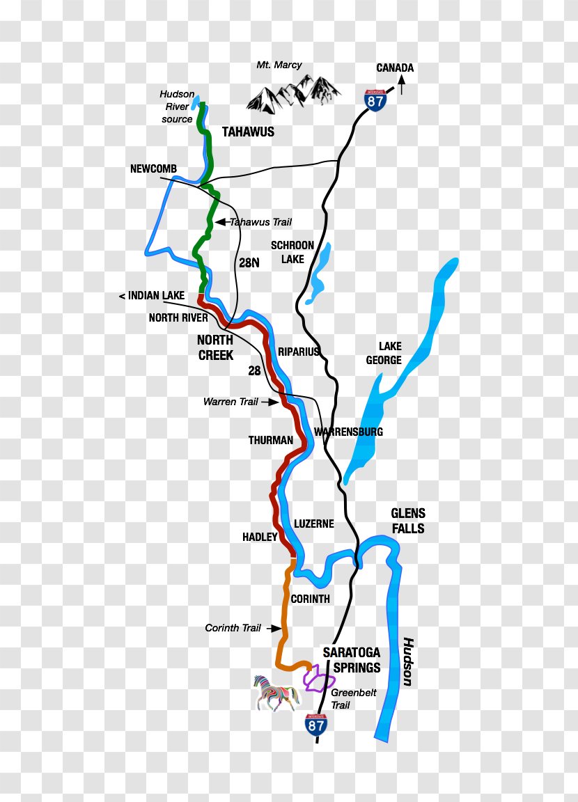 Hudson Valley Rail Trail Transport Tahawus, New York - Diagram - Point Transparent PNG