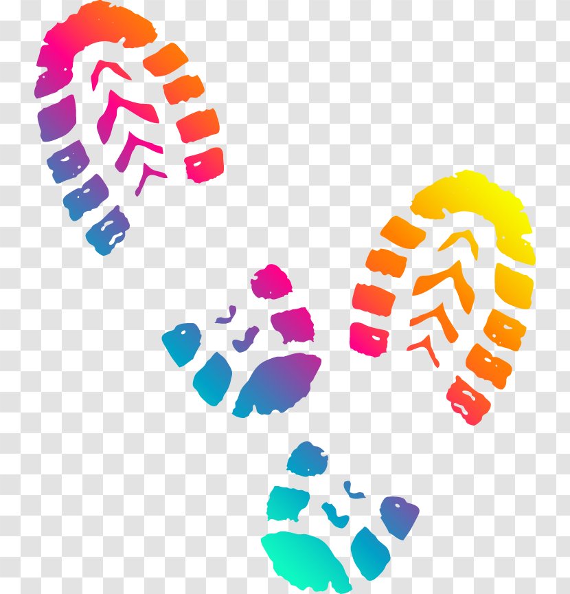 Shoe Boot Converse Footprint Clip Art - Footwear - Colorful Hand-painted Cartoon Shoeprint Transparent PNG