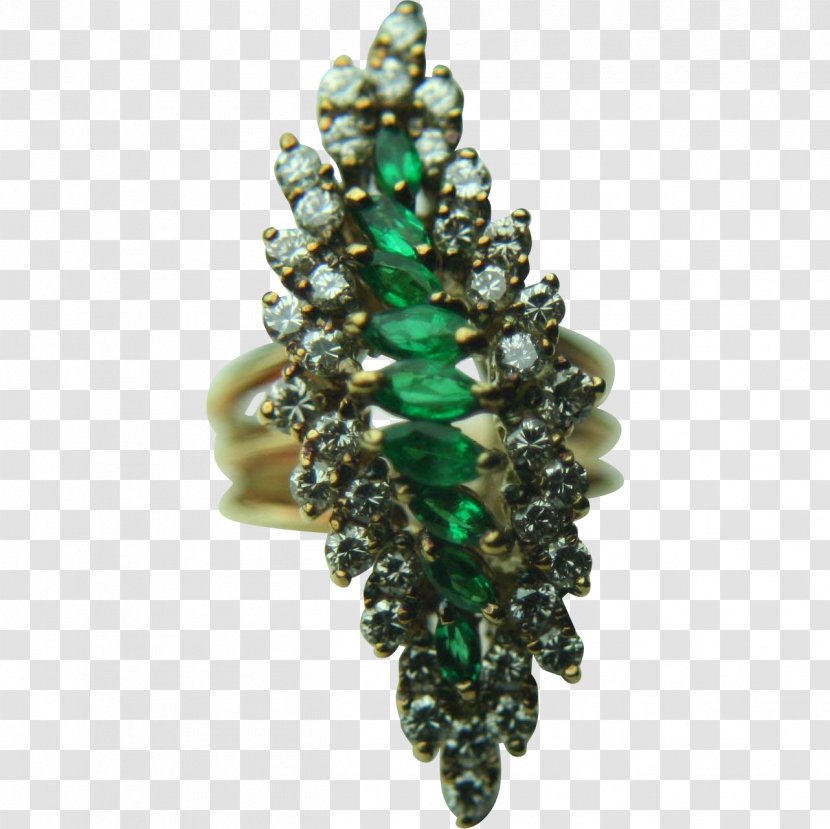 Emerald Christmas Ornament Jewellery Brooch Transparent PNG