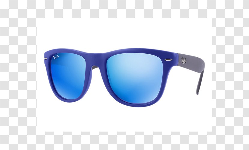 Ray-Ban Wayfarer Folding Flash Lenses Sunglasses - Cobalt Blue - Ray Ban Transparent PNG
