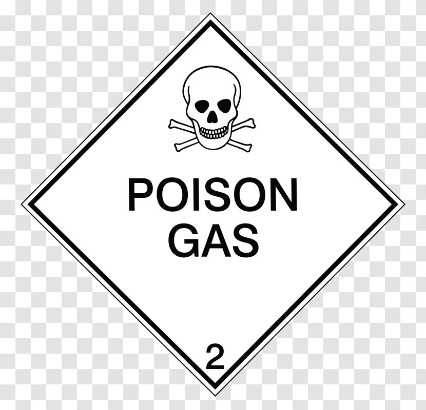 Dangerous Goods Hazard Symbol Flexible Intermediate Bulk Container Placard - White - Poison Gas Transparent PNG