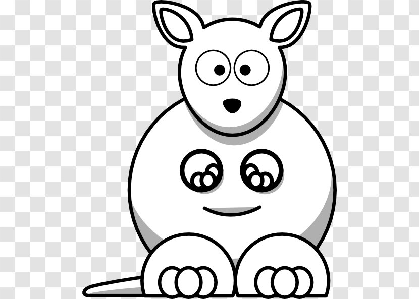 Kangaroo Black And White Pouch Clip Art - Line - Koala Outline Transparent PNG