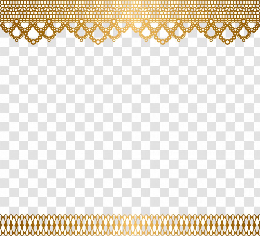 Pattern - Text - Golden Chinese Wind Lace Transparent PNG