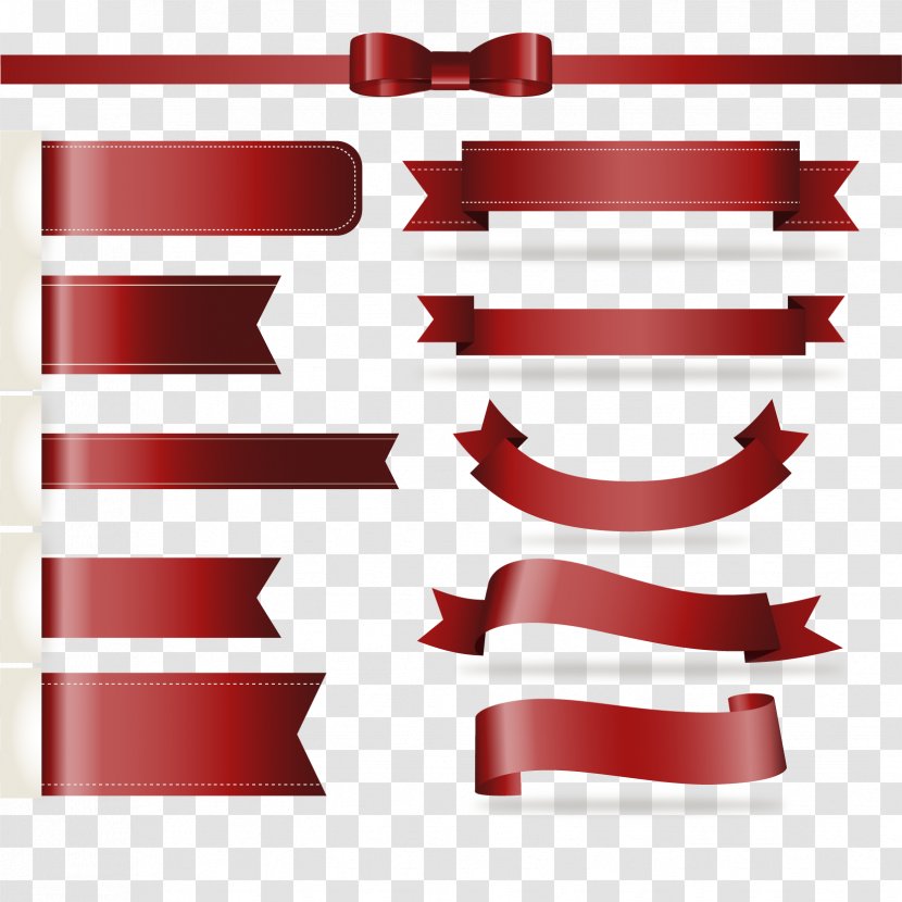 Paper Red Ribbon - Shading Border Design Transparent PNG