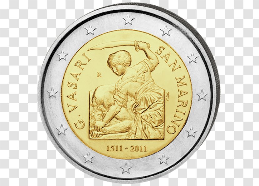 2 Euro Coin San Marino Commemorative Coins Sammarinese Transparent PNG