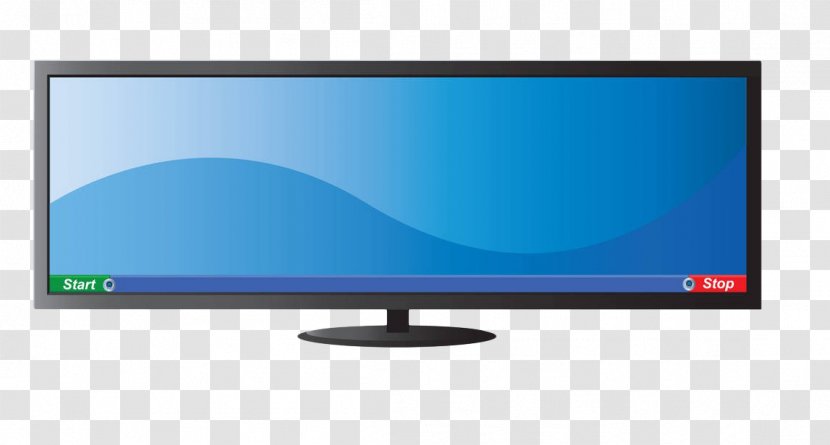 LED-backlit LCD Television Set Computer Monitor Multimedia - Blue Widescreen TV Transparent PNG