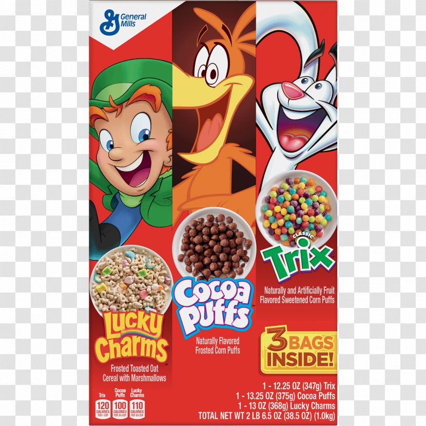 Breakfast Cereal Trix Nutrition Facts Label Cocoa Puffs - Lucky Charms Bowl Transparent PNG