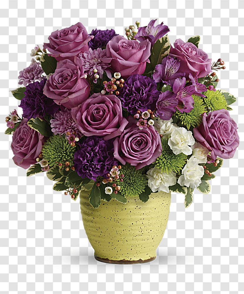 Flower Bouquet Carnation Purple Floristry - Glazed Vase Transparent PNG