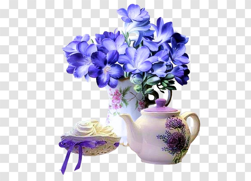 Vase Flowerpot Blue - Violet Family - Flower To Pull The Kettle Material Free Transparent PNG