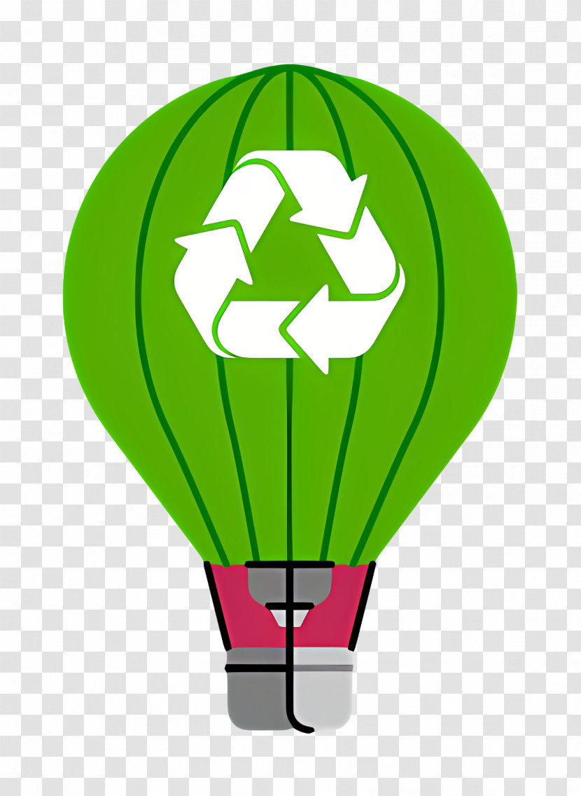 Air Balloon - Green Recycling Balloon Transparent PNG