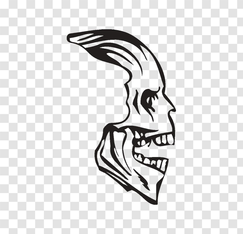 Sticker Calavera Skull Text Artikel - Headgear - Black And White Transparent PNG