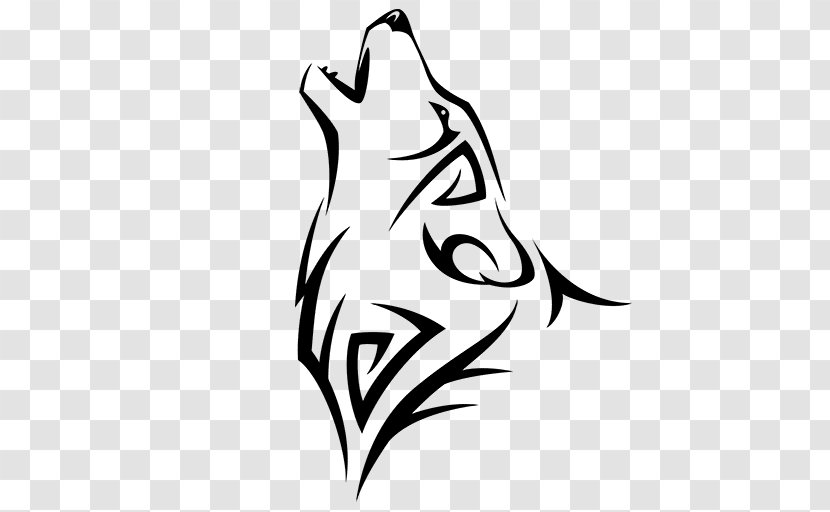 Tattoo Artist Drawing Gray Wolf - Silhouette - Watercolor Transparent PNG