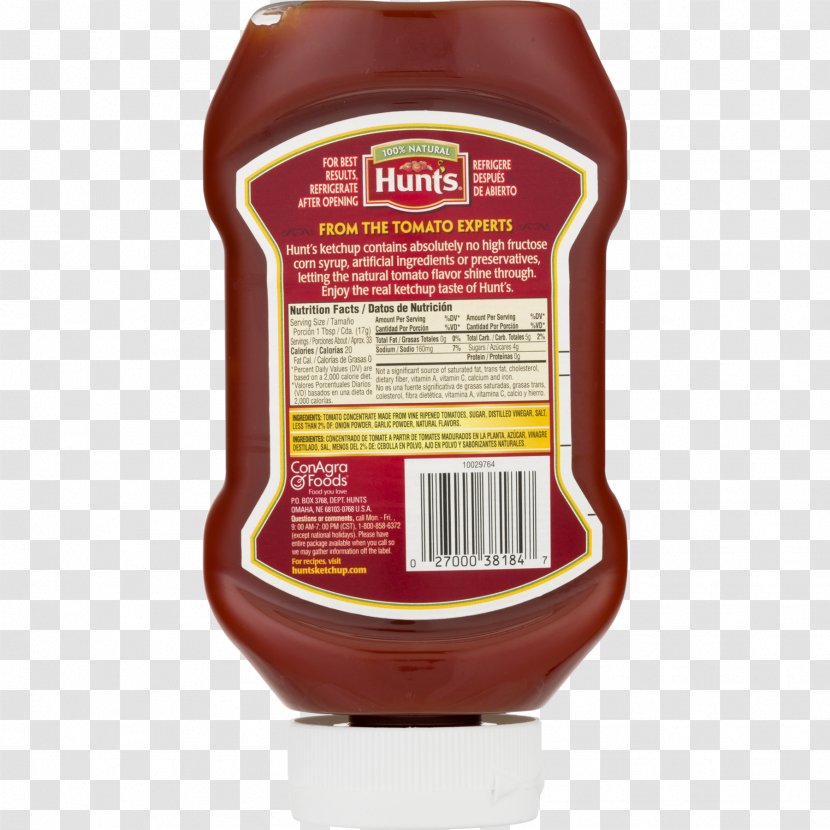 Sweet Chili Sauce Ketchup Hunt's Tomato Ingredient - Sugar Transparent PNG