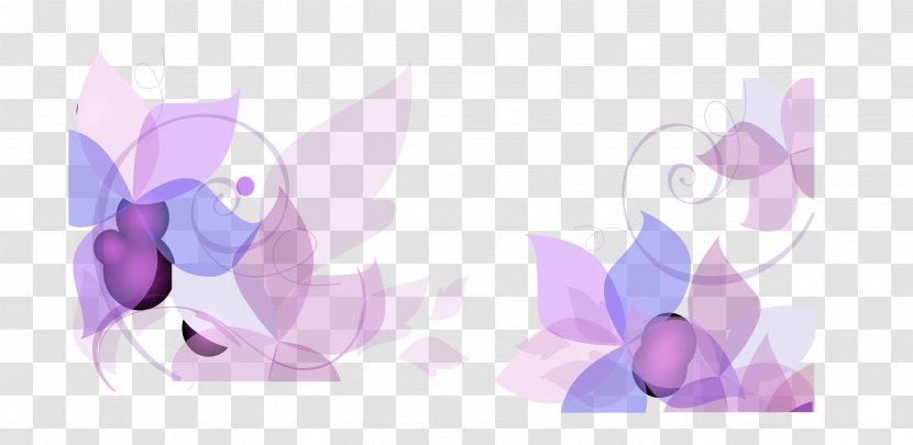 Flower Petal - Violet - Vector Edge Transparent PNG