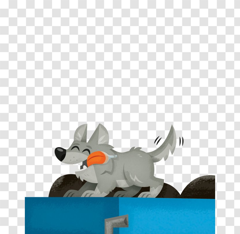 Cartoon Gray Wolf Illustration - Small To Medium Sized Cats Transparent PNG